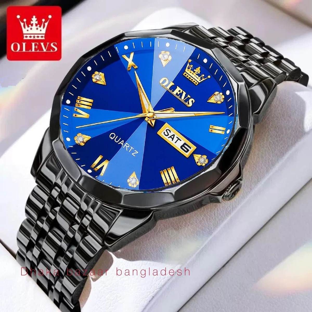 OliveZ নতুন ডিজাইনের পুরুষদের জন্য ঘড়ি BLACK BLUE