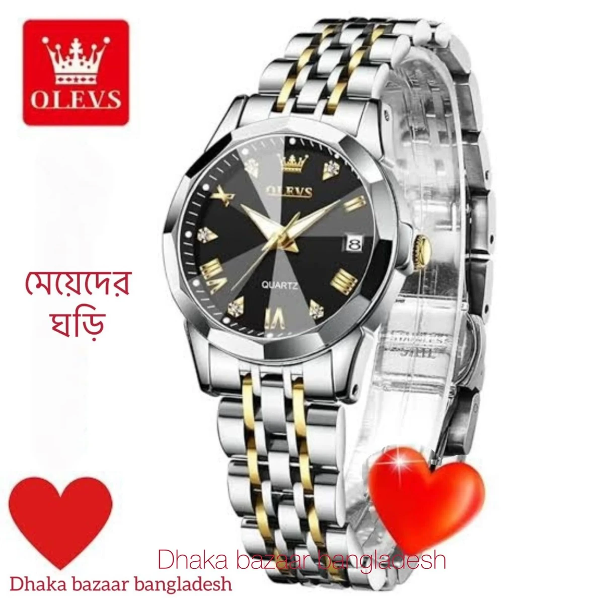 WOMAN OLIVES 81999 নতুন ডিজাইনের মেয়েদের জন্য ঘড়ি SILVER GOLDEN BLACK