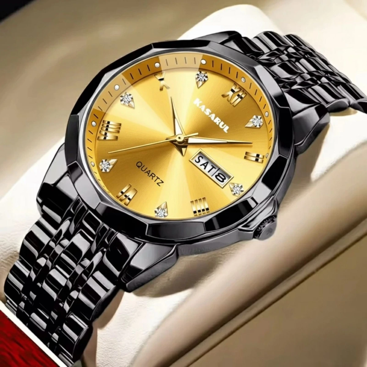 KAS MAN নতুন ডিজাইনের পুরুষদের জন্য ঘড়ি BLACK GOLDEN